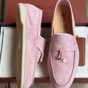 Loro Piana Women's Pink Loafers 38